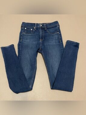 Rag & Bone Womens High Rise Waist Skinny Blue Jeans Sz 26